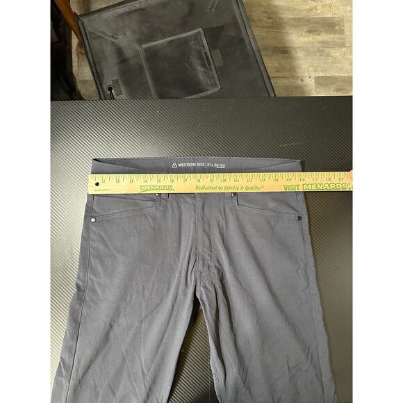 Western Rise At Pant Performance Chinos Navy Blue Size 31x32/34 - Picture 6 of 12